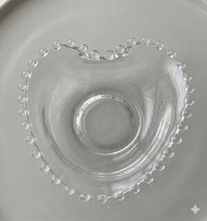 Vintage Candlewick Heart Shaped Candy Bowl from Imperial glass Co